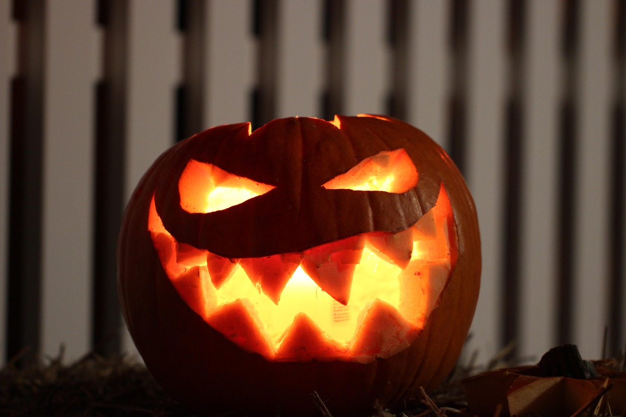 Läskig Halloweenpumpa.