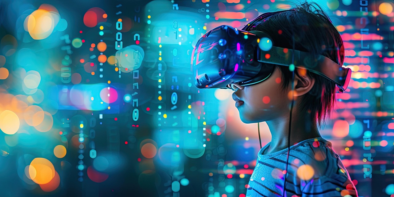Barn med VR-glasögon