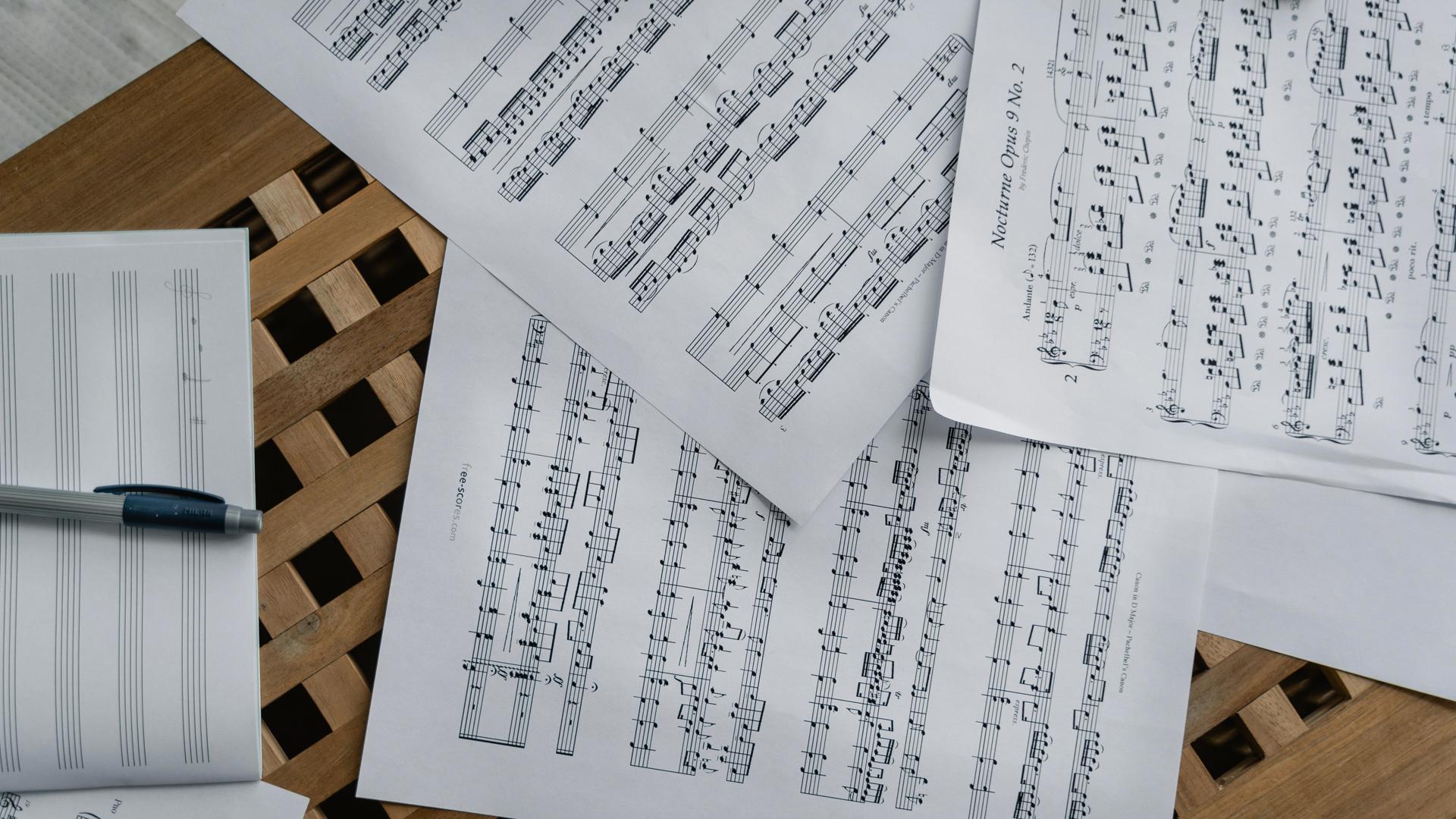 dekorativ bild på noter musik