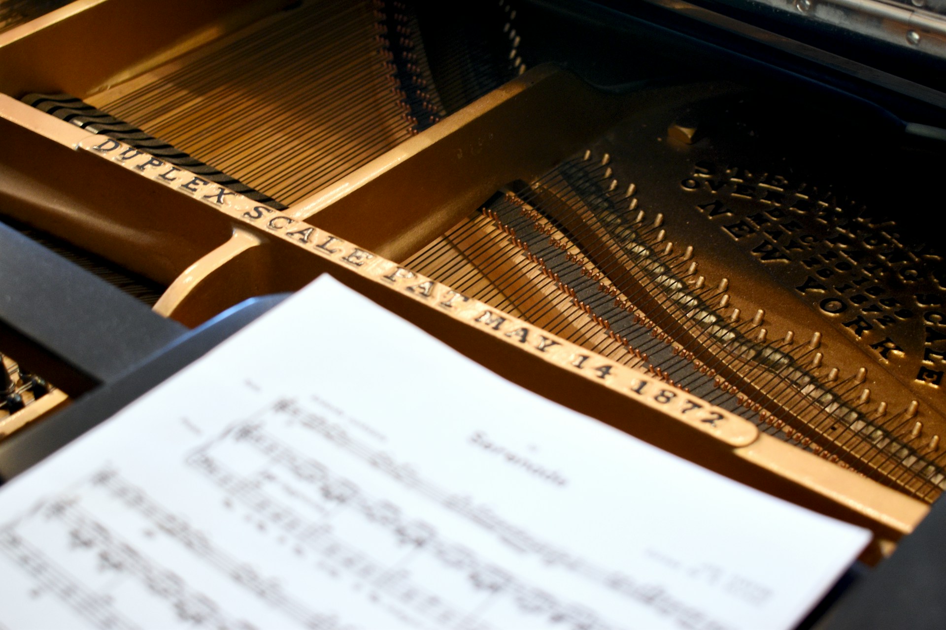 Notblad på ett piano