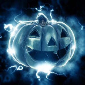 Blixtrande pumpa på Halloween