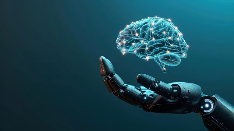 AI hand + hjärna.