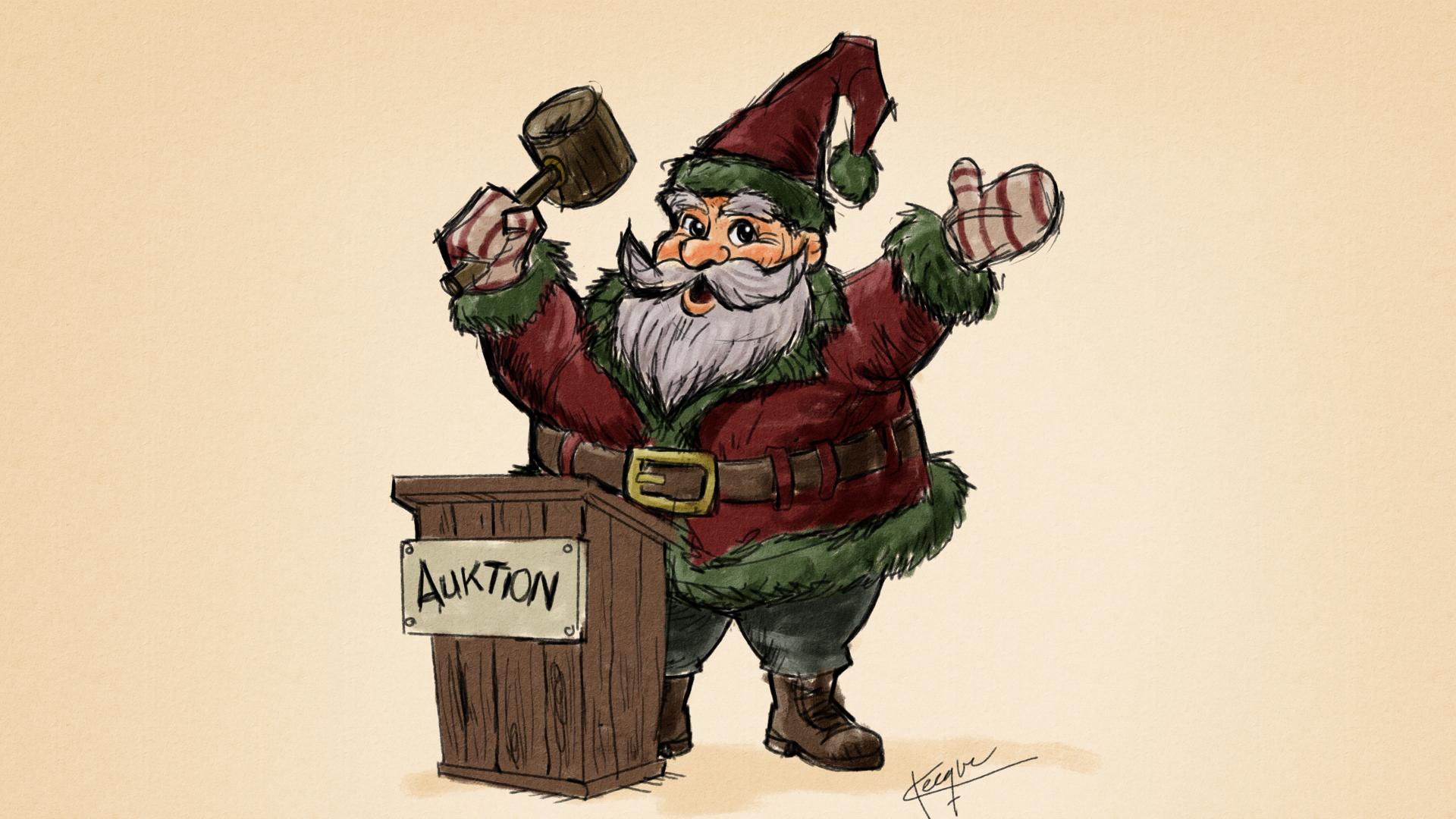 Tomten leder en auktion