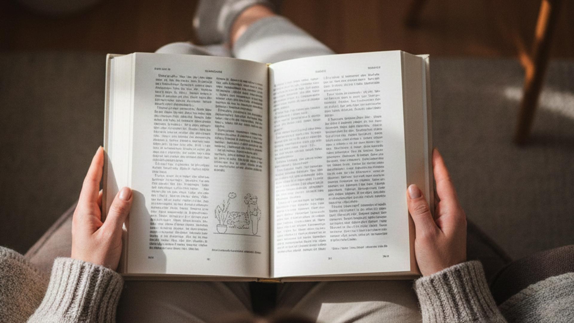 Kvinna läser bok