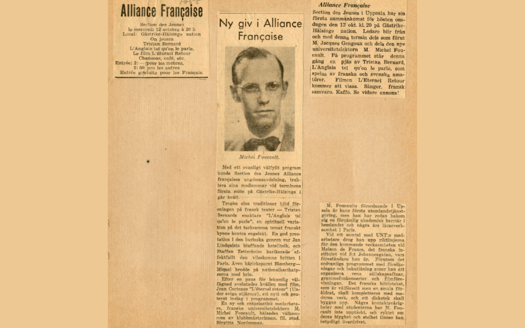 Foucault, Maison de France och Alliance Française ungsektion