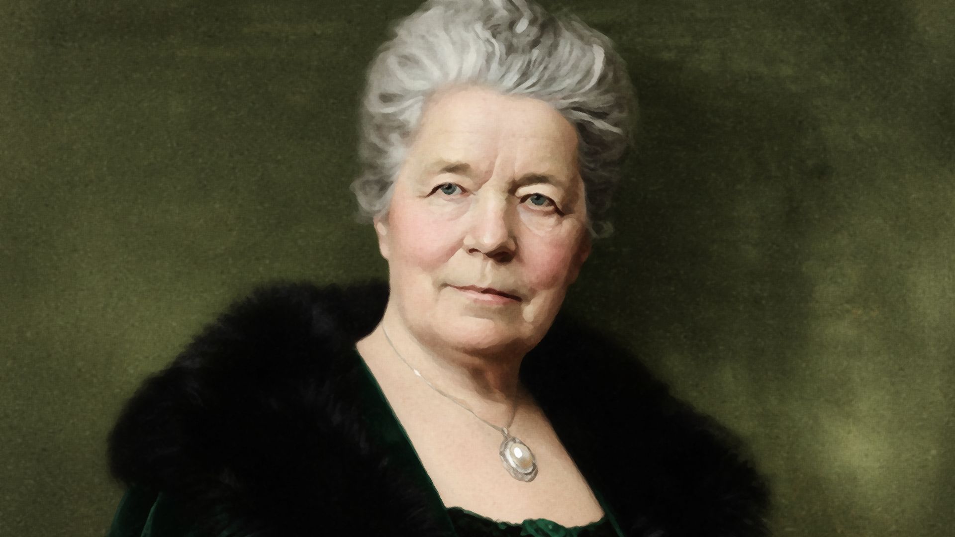 En Ai-genererad bild i form av en oljemålning av Selma lagerlöf