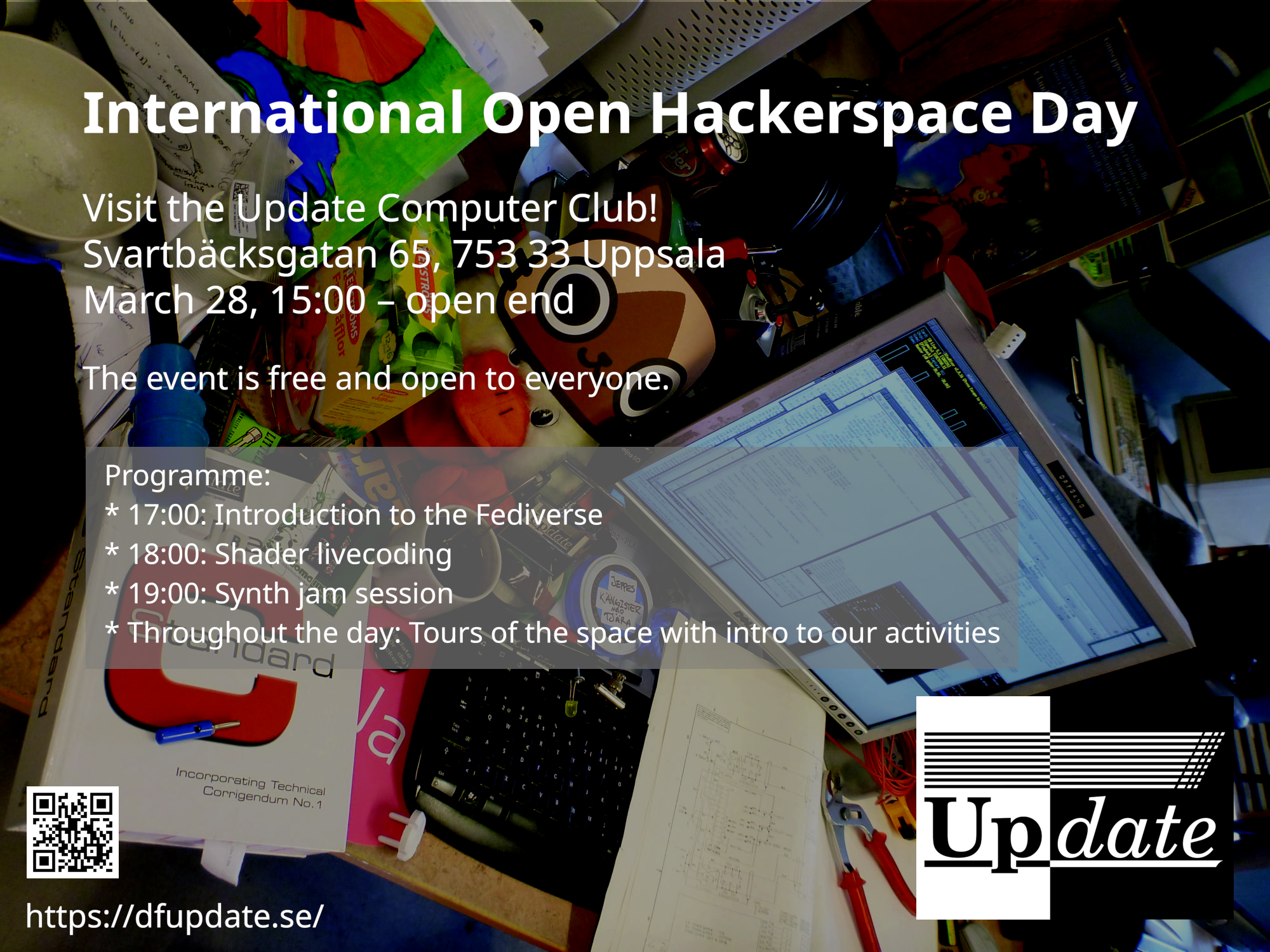 Poster med information om International Open Hackerspace Day.