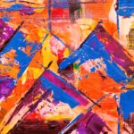 Abstrakt konst från en Vernissage.