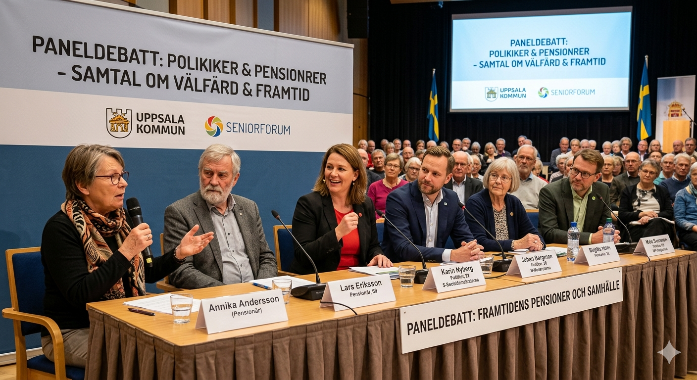 Paneldebatt om seniorfrågor.