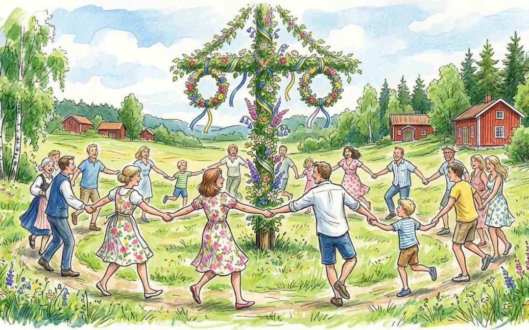 Midsommarfirande i Husby-Sjutolft