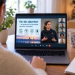 bilden visar en öppen laptop där det pågår en onlinekurs, riktad till privatpersoner angående krisberedskap